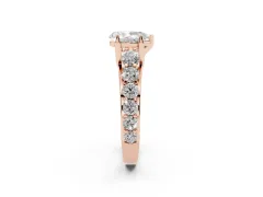 Pear Cut Diamond Pavé Engagement Ring Set in Rose gold with Prong Setting