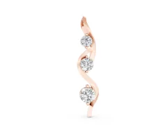 Three-Stone Round Diamond Swirl Pendant Set in Rose gold with Prong Setting