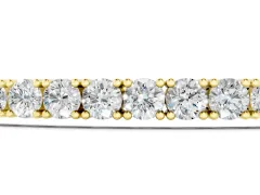 Round Cut Diamond Tennis Bracelet Set in Yellow gold with Box Chain and Four-Prong Setting