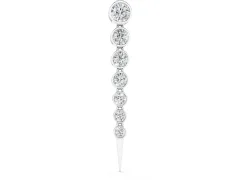 Round Diamond Graduated Drop Necklace Set in Silver with Bezel Setting