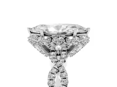 Marquise Cut Diamond Halo Twist Band Solitaire Ring Set in Silver with Prong-Set Center Stone