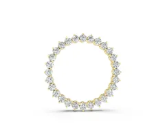 Round Diamond Halo Pendant Set in Yellow gold with Prong-Set Circle