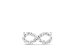 Infinity Pendant Set in Silver with Round Diamond Pavé Loop