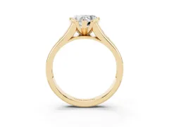 Heart Cut Diamond Bezel-Set Solitaire Ring Set in Yellow gold with Channel-Set Band