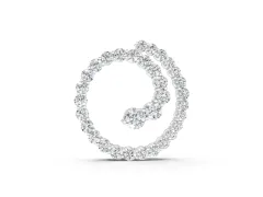 Round Diamond Spiral Pendant Set in Silver with Prong-Set Stones