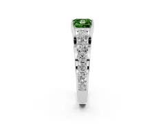 Fancy Green Princess Cut Diamond Pavé Engagement Ring Set in Platinum with Prong Setting
