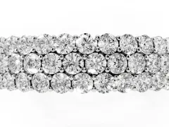 Round Diamond Checkerboard Pavé Promise Ring Set in White gold with Round Pavé Accents