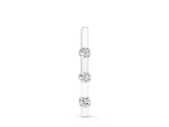 Three-Stone Round Diamond Bar Pendant Set in Silver with Channel Setting