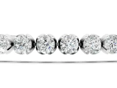 Round Cut Diamond Tennis Bracelet Set in Silver with Claw Prong Setting
