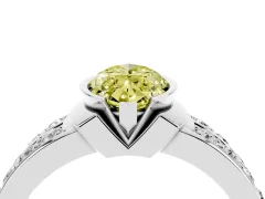 Fancy Yellow Marquise Cut Diamond Wide Channel Set Band Ring Set in Platinum with Bezel Setting