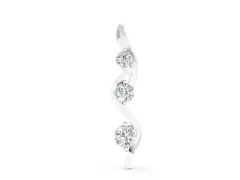 Three-Stone Round Diamond Swirl Pendant Set in White gold with Prong Setting