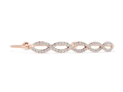 Marquise Diamond Pavé Infinity Chain Bracelet Set in Rose gold with Bezel Prong Setting