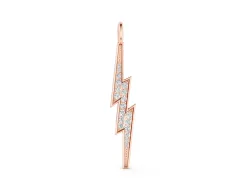 Pavé Lightning Bolt Pendant Set in Rose gold with Round Cut Stones