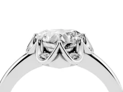 Heart Cut Diamond Round Cluster Halo Ring Set in White gold with Solitaire Band and Prong Setting
