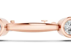 Round Diamond Bezel-Set Link Bracelet Set in Rose gold with Box Clasp
