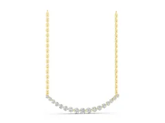 Round Diamond Bar Pendant Set in Yellow gold with V-Prong Setting