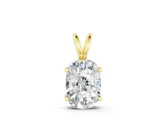 Old Mine Cushion Diamond Solitaire Pendant Set in Yellow gold with Four-Prong Setting