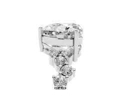 Heart Cut Diamond Ring Set in White gold with Scattered Round Accents