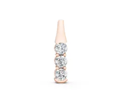 Four-Stone Round Diamond Channel-Set Pendant Set in Rose gold with Straight Row