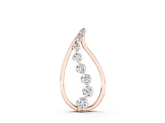 Round Diamond Teardrop Pendant Set in Rose gold with Prong-Set Curve