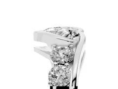 Heart Cut Diamond Bezel Bypass Ring Set in Platinum with Round Accents