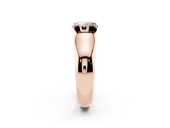 Round Cut Diamond Bezel Solitaire Ring Set in Rose gold with Wide Band