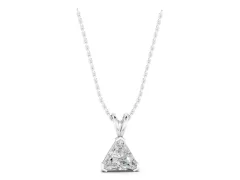 Trillion Diamond Pendant Set in White gold with Bezel Setting