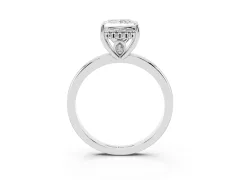 Princess Cut Diamond Solitaire Ring Set in Platinum with Plain Band and Prong Setting