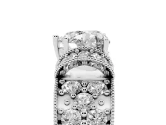 Heart Cut Diamond Milgrain Halo Pavé Engagement Ring Set in Platinum with Prong Setting