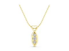 Infinity Heart Pendant Set in Yellow gold with Prong-Set Round Diamonds