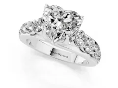 Heart Cut Diamond Pavé Engagement Ring Set in White gold with Prong Setting