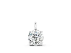 Round Solitaire Pendant Set in Silver with Four-Prong Setting