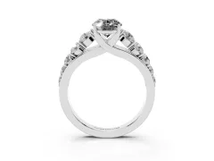 Fancy Black Oval Cut Diamond Solitaire Ring Set in Platinum with Pavé-Set Band and Prong Setting