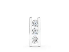 Vertical Channel-Set Round Diamond Bar Pendant Set in Silver with Three Stones