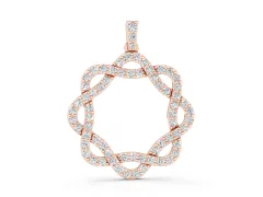 Round Diamond Pavé Infinity Pendant Set in Rose gold with Prong Setting