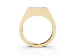 Baguette Diamond Geometric Solitaire Ring Set in Yellow gold with Open Sides