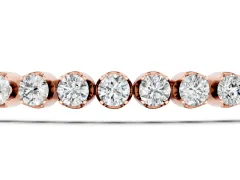 Round Diamond Bezel-Set Tennis Bracelet Set in Rose gold