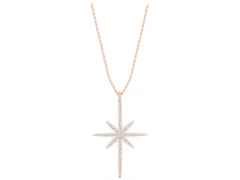 Pavé Round Diamond Starburst Pendant Set in Rose gold with Prong-Set Rays