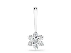 Round Diamond Cluster Pendant Set in Silver with Six-Prong Setting