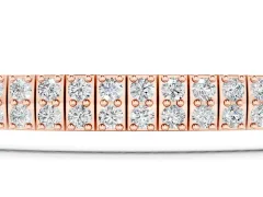 Round Diamond Three-Row Tennis Bracelet Set in Rose gold with Prong Setting