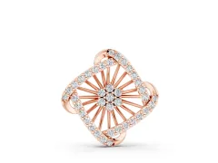 Round Diamond Cluster Pendant Set in Rose gold with Prong Setting
