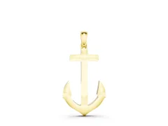 Anchor Pendant Set in Yellow gold with Bezel-Set Round Diamond