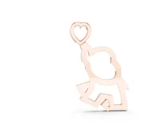 Elephant Heart Pendant Set in Rose gold with Polished Finish