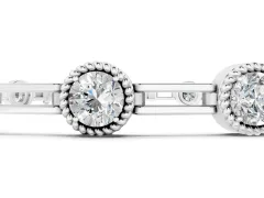 Round Diamond Bezel-Set Open Link Tennis Bracelet Set in Silver