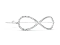 Round Diamond Pavé Infinity Chain Bracelet Set in Silver with Bezel Setting
