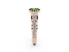 Fancy Green Oval Cut Diamond Pavé Engagement Ring Set in Rose gold with Prong Setting