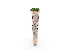 Fancy Green Heart Cut Diamond Pavé Engagement Ring Set in Rose gold with Prong Setting