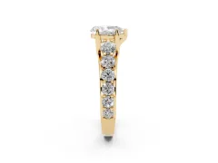 Pear Cut Diamond Pavé Engagement Ring Set in Yellow gold with Prong Setting