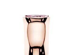 Fancy Pink Radiant Cut Diamond Bezel Solitaire Ring Set in Rose gold with Wide Band
