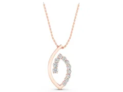 Marquise-Shape Pendant Set in Rose gold with Prong-Set Round Diamonds
